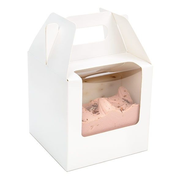 Witte Kraft Doosjes Met Handvat En Venster 10.2x10.2x10.2 cm (25 stuks) [WGWG57]