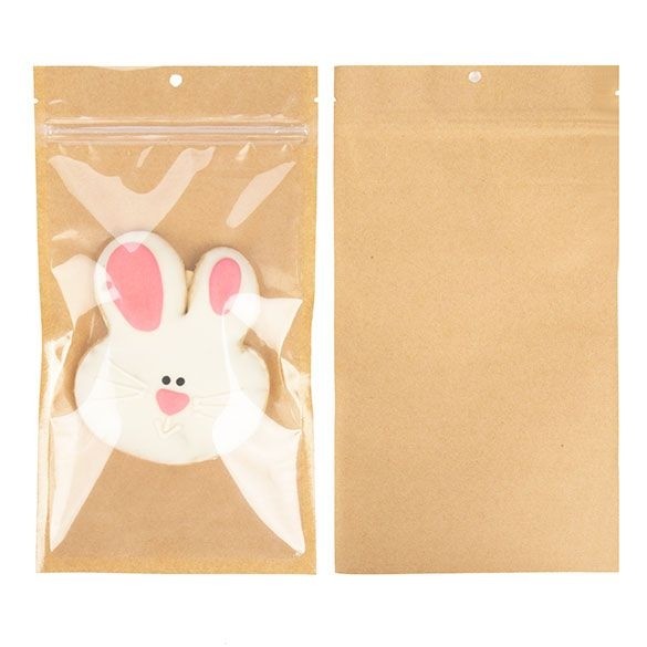 Kraft Gripzakken met transparante voorkant 12.7 x 20.8 cm met ophanggat (100 stuks) [HZB6KC]