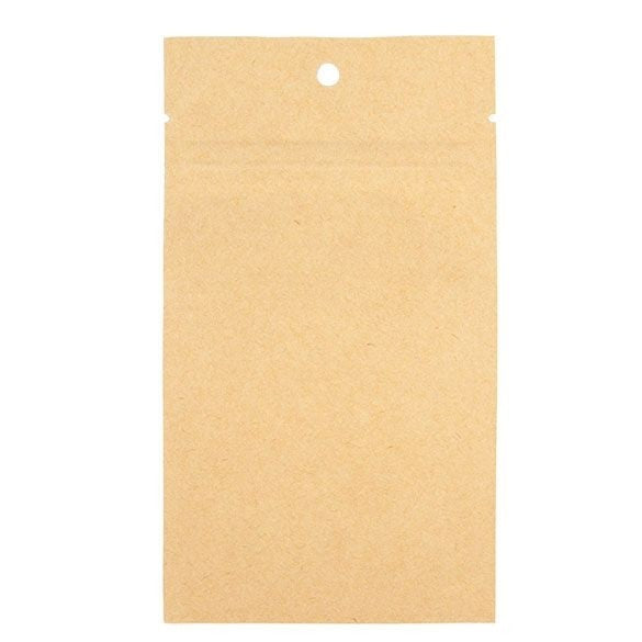 Sachet zip Kraft avec trou rond de suspension 7,6x11,4cm (100 pièces) [HZBB3K]