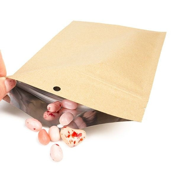 Kraft Gripzakken 12.7 x 20.8 cm met ophanggat (100 stuks) [HZBB6K]