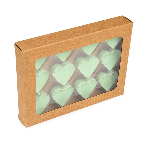 Kraft Dozen voor Hangemaakt Snoep, Hartjes insert 10.2x2.1x13.8cm (25 stuks) [CNDYH271]