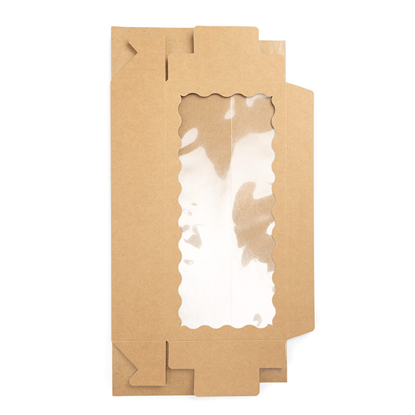 Kraft Paper Scalloped Window Box 30x6,5x14cm