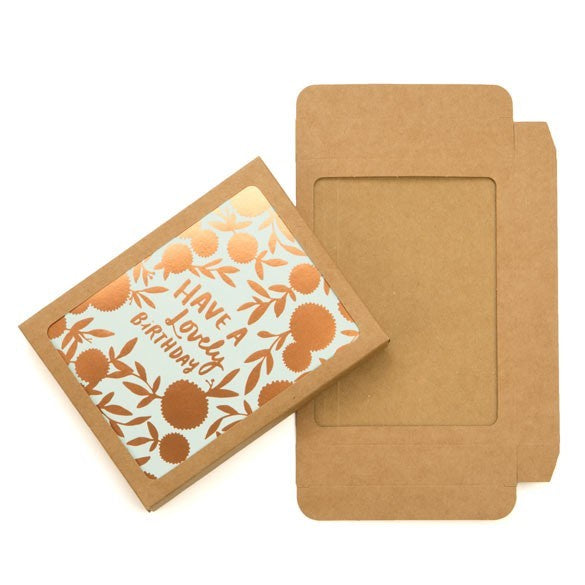 boite en kraft marron avec fenètre 11.4x2.2x14.9cm (25 Pieces) [WKR247]