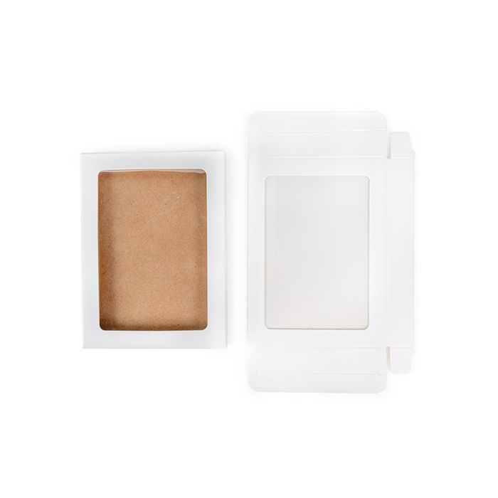 Boîte cadeau blanche avec fenêtre transparente 10.2x2.1x13.8 cm (25 pièces) [WKRGW313]