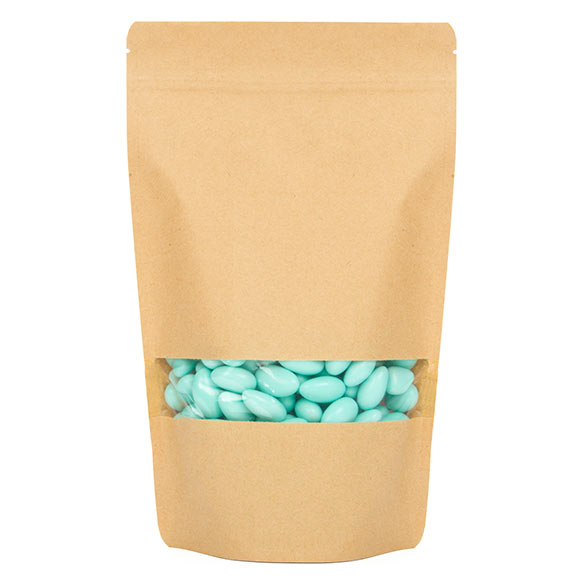 Doypack Kraft avec fenêtre horizontale 17.1x8.9x28.5cm | 340g (100 pièces) [ZBGW4K]