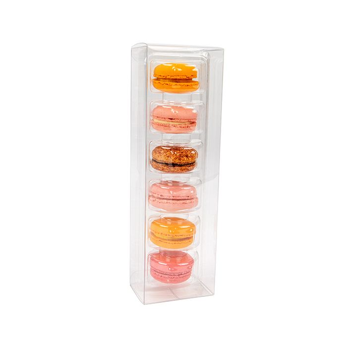 Coffret de macarons français 6 pièces 7x5.1x22.5 cm (25 pièces) [MBS7]