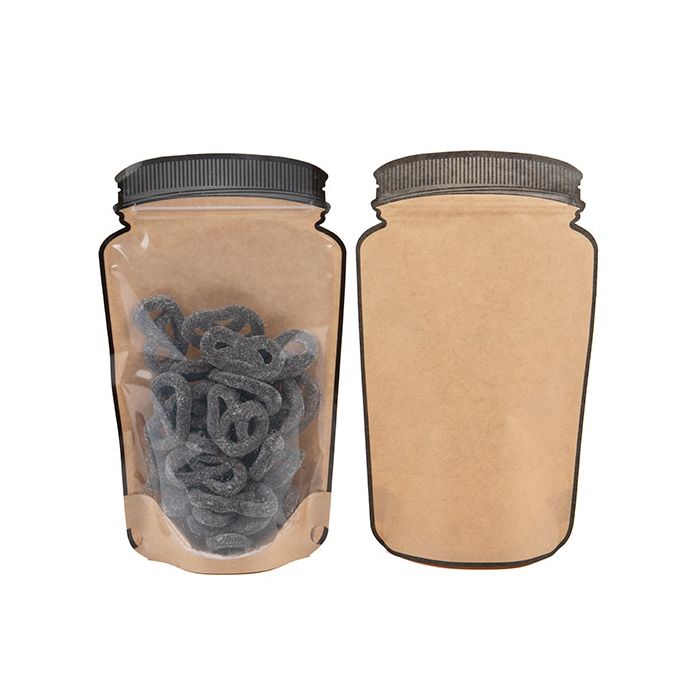 Stazakken Kraft Pot vorm Met Transparante Voorzijde 15,2x7,9x25,4cm (100 Stuks) [SP7KCZ]