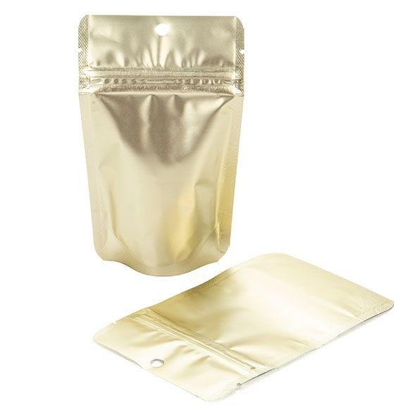 Stand Up Pouches Matt Gold 7.9x5.1x13cm with Hang hole | 28 grams