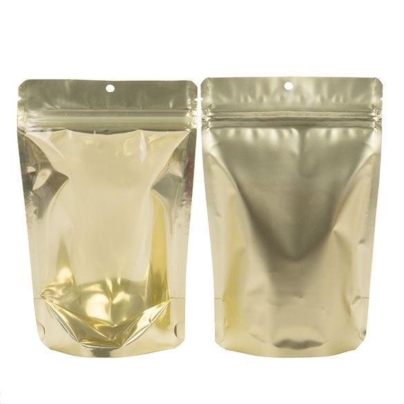 Doypack avec dos Or mat 13x7.9x20.6cm | 113g (100 pièces) [ZBGMG3]