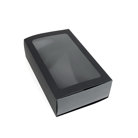Boîtes en papier deux pièces noir 21x12,7x5,7 cm (25 pcs) [MBS10B]