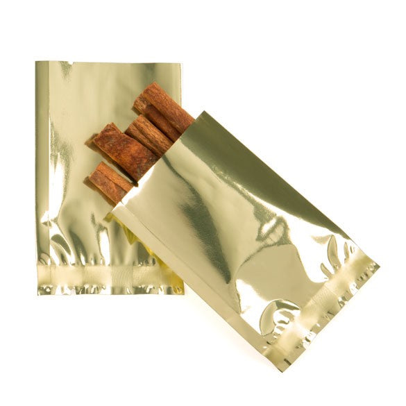 Plastiek Zakken Goud 5x7,5cm Gemetalliseerd en Sealbaar (100 stuks) [SMB23SG]