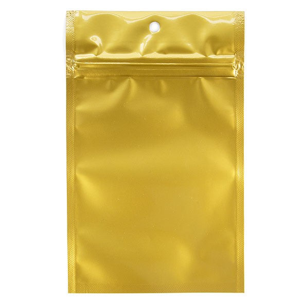 Gripzakken Transparant/Goud 9x12,5cm (100 stuks) [HZBB4CG]