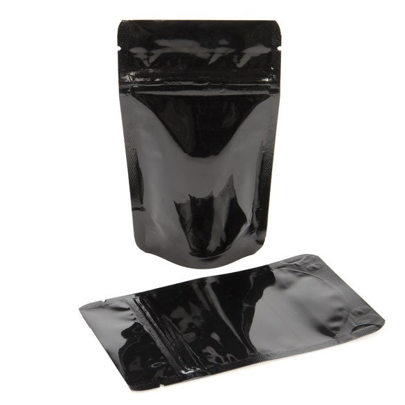 Doypack Noir Métallisé 8x5x13cm | 28g (100 pièces) [ZBGM1B]