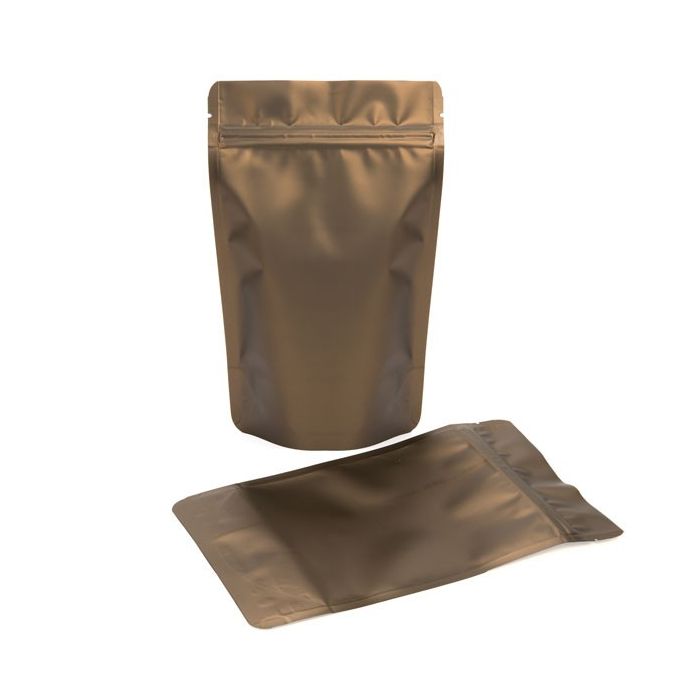 Doypack Bronze Métallisé 13x7.9x20.6cm | 113g (100 pièces) [ZBGM3BZ]