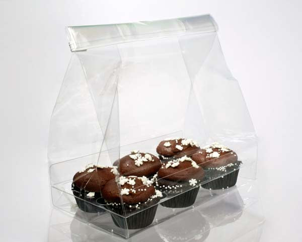 Sachets à Cupcake pour 6 minis cupcakes avec plateau d'insertion 17,8x10,2x22,9cm (100 pièces) [CBG6]