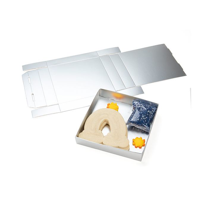 Zilvere Kraftdoosjes Bodem 13x2.5x13.3cm (25 stuks) [MS357]