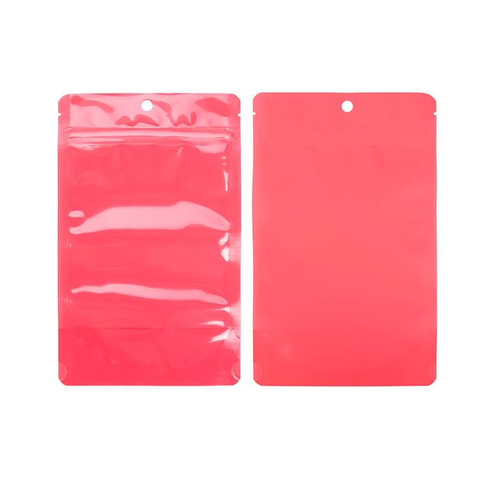 Stazakken Neon Watermeloen 13x7.9x20.6 cm met Rond ophanggat (100 stuks) [ZBGN3W]