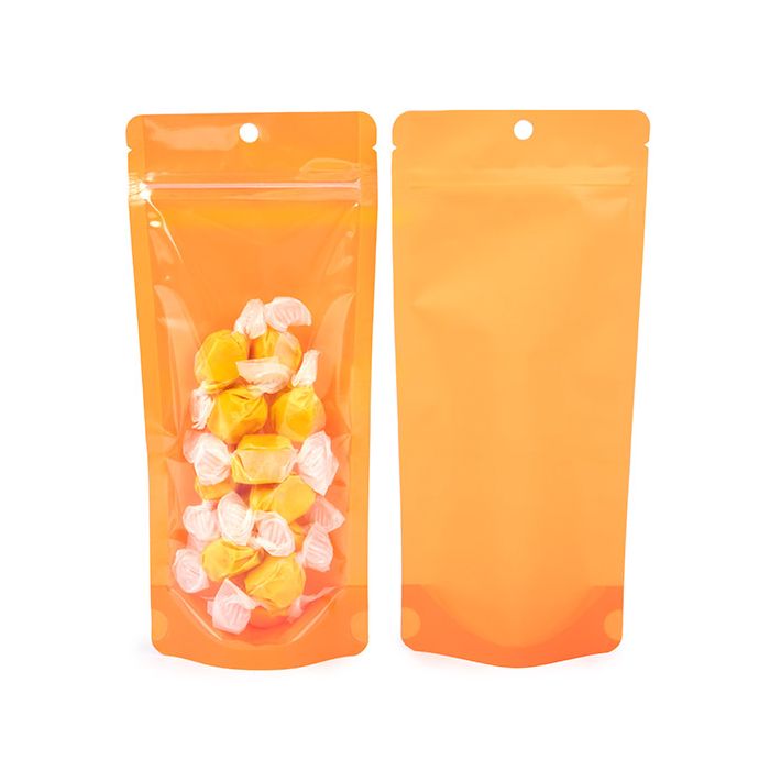 Stazakken Neon Oranje 10.8x6x23.8 cm met Rond ophanggat (100 stuks) [ZBGN1NOR]