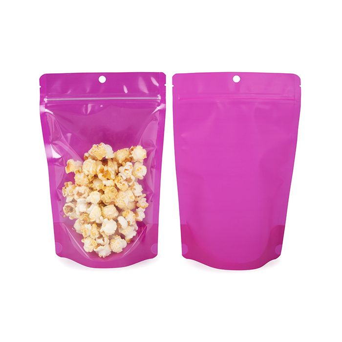 Stazakken Neon Paars 14.9x8.9x23.2 cm met Rond ophanggat (100 stuks) [ZBGN7PR]