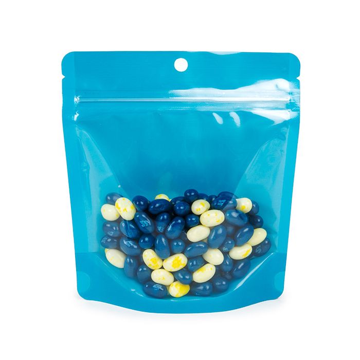 Stazakken Neon Blauw 15.9x6.4x14.6 cm met Rond ophanggat (100 stuks) [ZBGNSHZBL]