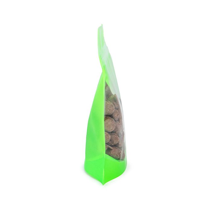 Doypack Fluo vert 15.9x6.4x14.6cm avec trou de suspension (100 pièces) [ZBGNSHZGR]