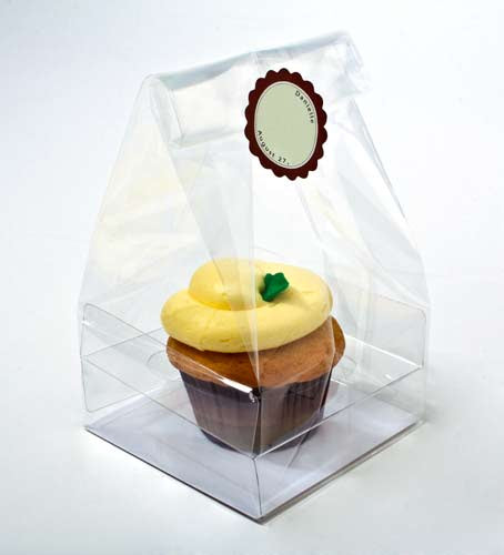 Sachets à Cupcake avec fond en papier pour 1 cupcake 10,2x10,2x17,8cm (100 pièces) [CBG4]