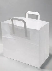 Paper Carrier Bags 22x10x28cm White Kraft 70 g/qm