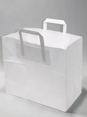 Paper Carrier Bags 22x10x28cm White Kraft 70 g/qm