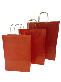 Paper Carrier Bags dark Red 22+10x31cm Kraft 90 grams