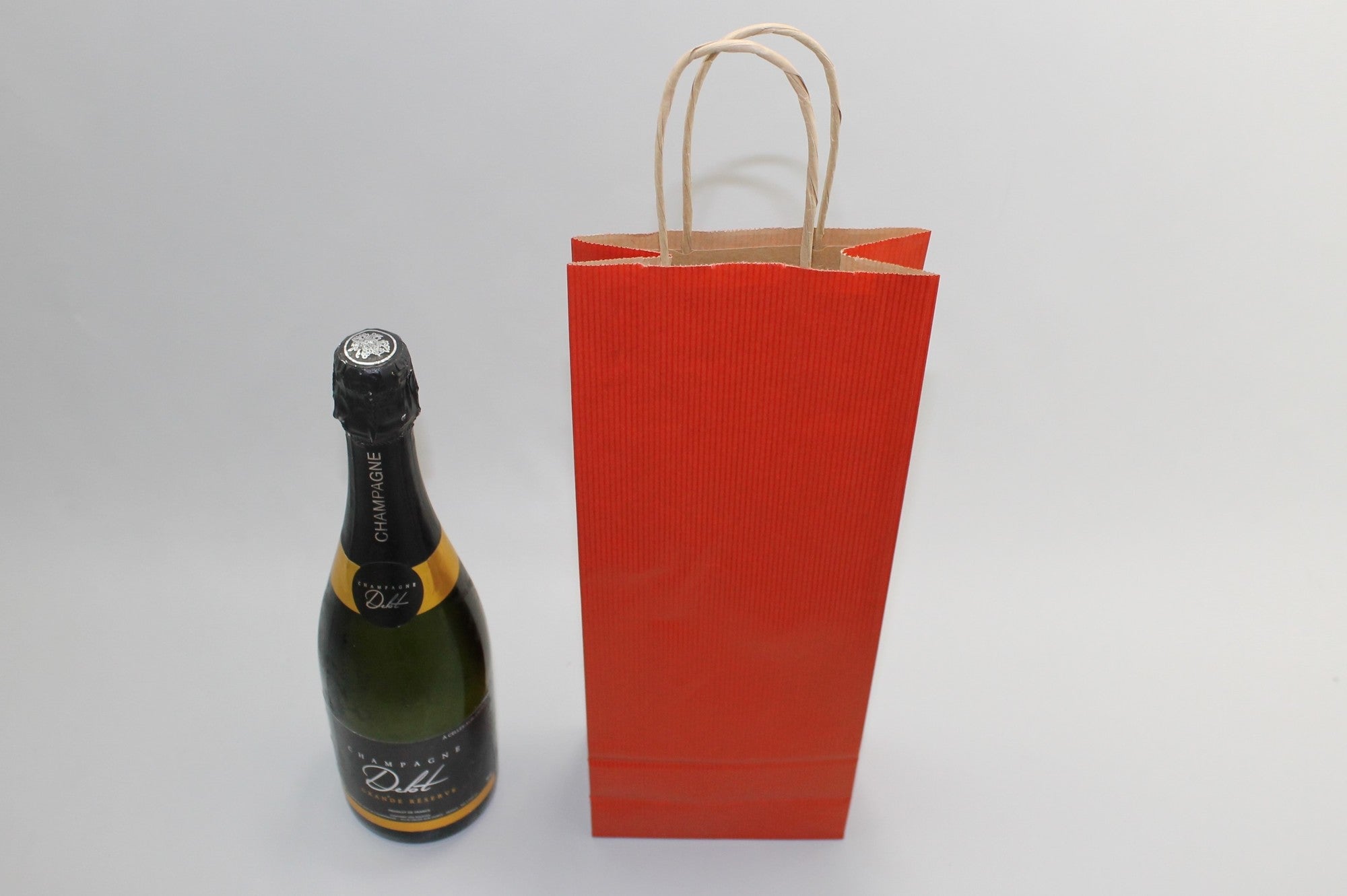 Carrier Bags for Bottles dark Red 14x8x39cm Kraft 110 g/m