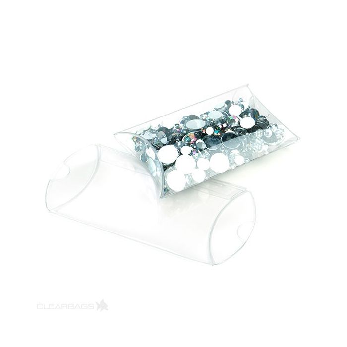 Petites boites berlingot à transparence cristalline 6.4x2.2x10.2cm (Sans crochet pour suspension) (25 pièces) [PB100NH]