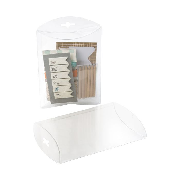 Petites boites berlingot à transparence cristalline 15.2x3.8x20.3cm (Sans crochet pour suspension) (25 pièces) [PB79]