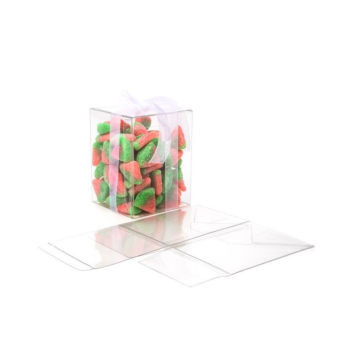 Boîtier cadeau à transparence cristalline avec fond pop up 7.6 x 7.6 x 10.2cm (25 Pièces) [PLB102]