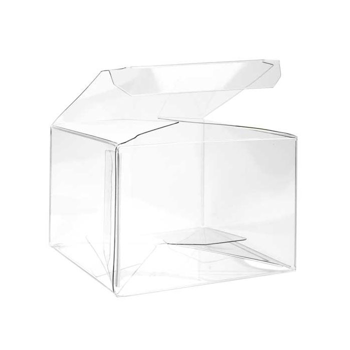 Boîtier cadeau à transparence cristalline avec fond pop up  8.9 x 8.3 x 6cm  (25 Pièces)  [PLB115]