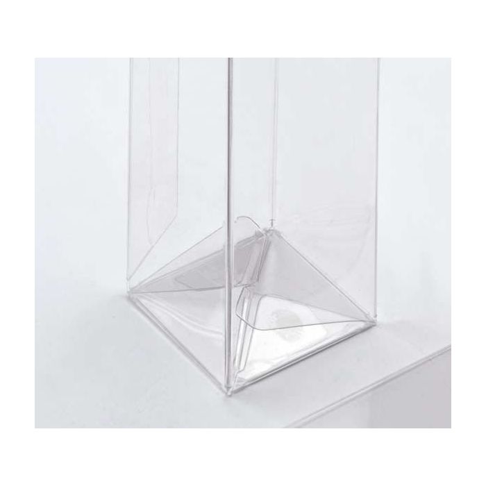 Boîtier cadeau à transparence cristalline avec fond pop up 4 x 4 x 15.4cm (25 Pièces) [PLB144]
