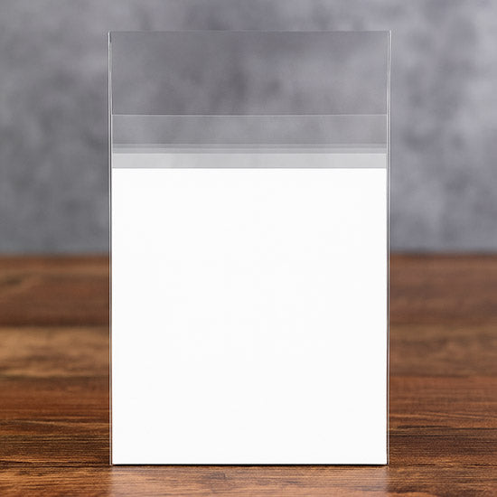Sachet plastique OPP transparence cristalline avec rabat sécurisé 8.5x13.1+3.8 cm (100 pièces) [PR3]