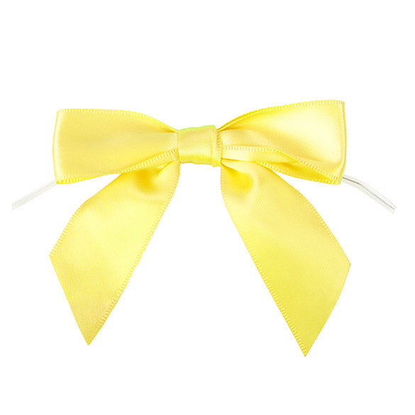 Noeuds pré-noués 8,9 cm Jaune (25 pièces) [BOWYW]