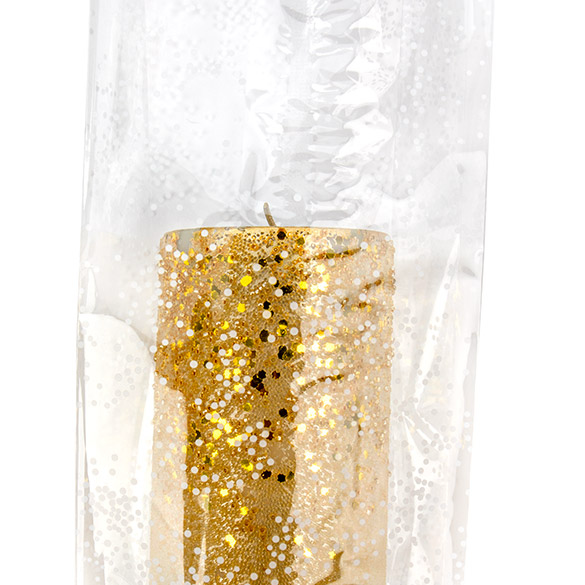 Bedrukte zakken stipjes wit 12,5x8x29 cm met zijvouw (100 stuks) [G5SW]