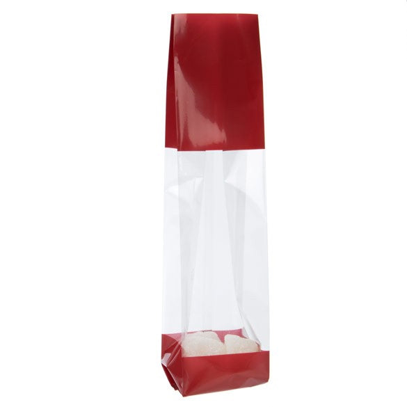 Bedrukte Zakken Rood 5,1x4,8x24,1cm met zijvouw (100 stuks) [G1RD]