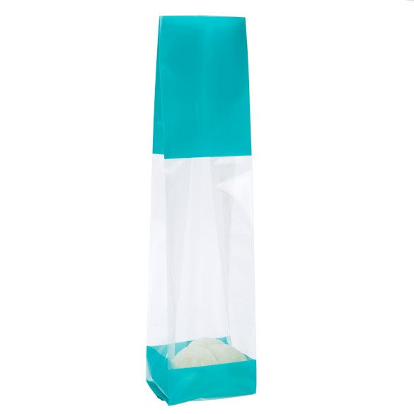 Bedrukte Zakken Turquoise 5,1x4,8x24,1cm met zijvouw (100 stuks) [G1TL]