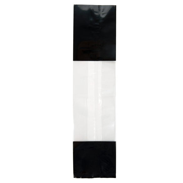 Bedrukte Zakken Zwart 6,7x4,8x27,3cm met zijvouw (100 stuks) [G2BK]