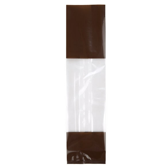 Bedrukte Zakken Bruin 6,7x4,8x27,3cm met zijvouw (100 stuks) [G2BN]