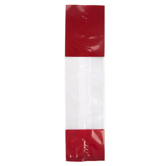 Sachet SOS imprimé transparent avec extrémités rouges 6.7x4.8x27.3 cm (100 pièces) [G2RD]