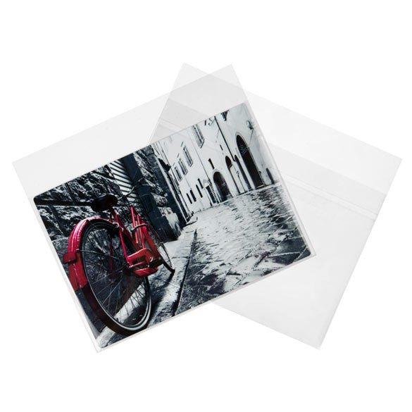 Sachet plastique transparence cristalline 18,4x13cm avec Rabat "Sécurisée" (100 pièces) [B5SPC]