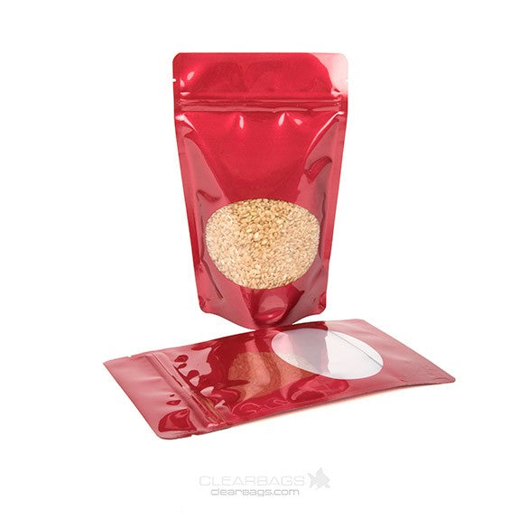 Stazakken Rood met ovaal Venster 13x7x20,5cm | 113 gram (100 stuks) [ZBGO3R]