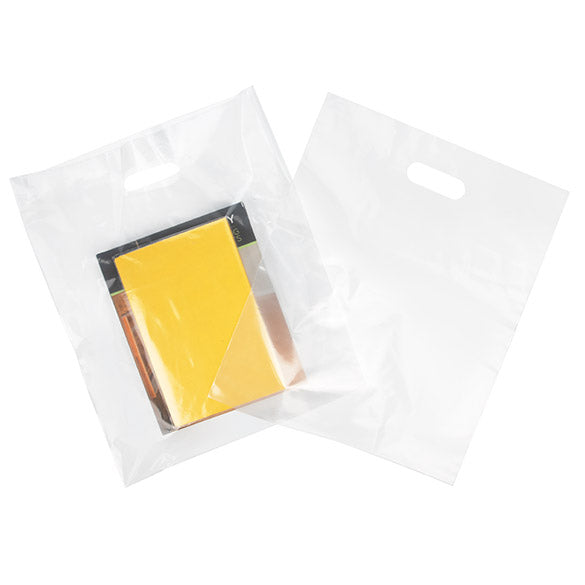 Sac à poignée transparent 20% de contenu recyclé 38,1 x 45,7 cm (100 pièces) [H1518CL1R]