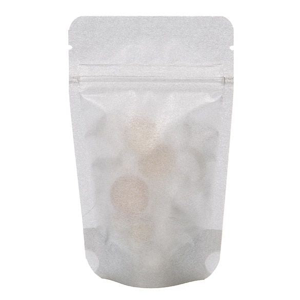 Doypack papier de riz Argenté, 8x5x13cm | 28g (100 pièces) [ZBGR1SS]