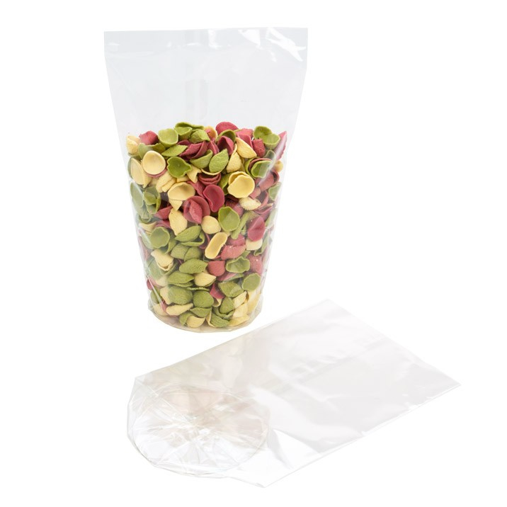 Plastiek Zakken Ronde Bodem 10,2x25,4cm 40 Micron en met witte Kaart (50 stuks) [RPBG4]