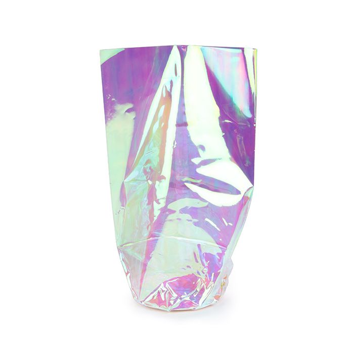 Sachet a Fond Rond Irisé 10,2x25,4cm avec insert en papier (50 pièces) [RPBGH4]