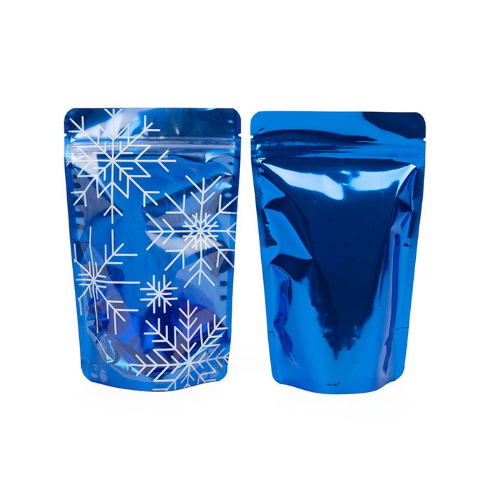 Stazakken Blauw Sneeuw print 13x7,9x20,6cm (25 Stuks) [ZBGSW3S]